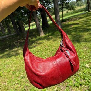 Vintage Coach Red Ergo Hobo 9219